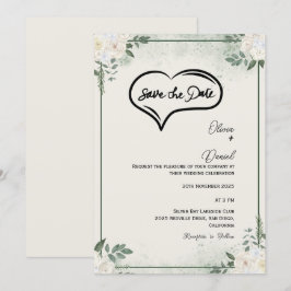 Convite de Greenery Rustic Save The Date