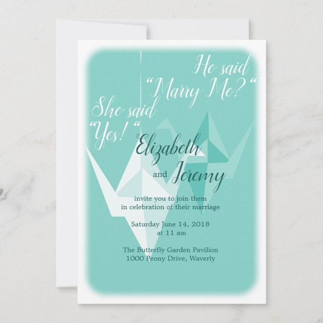 Convite de Grou de Papel (Frente)