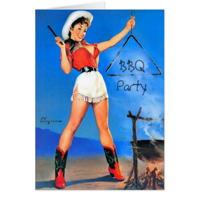 Convite de Grupo de CHURRASCOS Vintage (Frente)