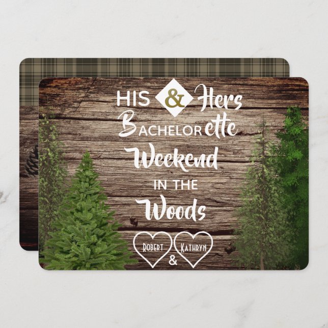 Convite de Grupo de Solteiro/Bachelorette Combinad (Frente/Verso)