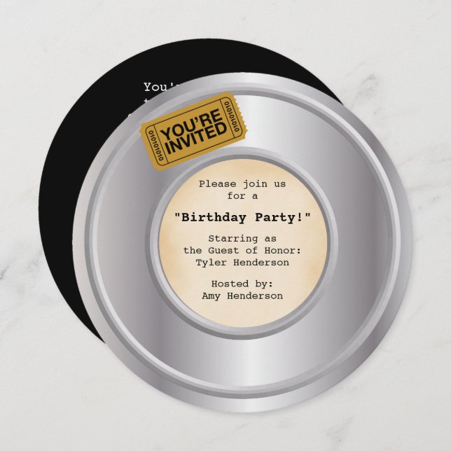 Convite de Grupo de Tema de Filme/Filme (Frente/Verso)