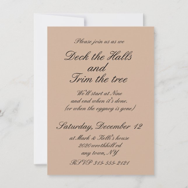 Convite de Grupo de Trimagem de Árvore 5x7 com env (Verso)