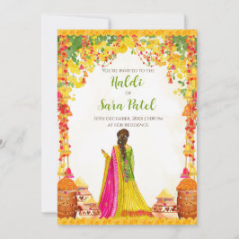 Convite de Haldi de casamento & convite de Pithi C