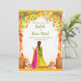 Convite de Haldi de casamento & convite de Pithi C