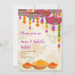 Convite de Haldi de casamento & convites de Haldi 