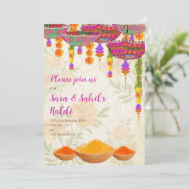 Convite de Haldi de casamento e convites de Haldi
