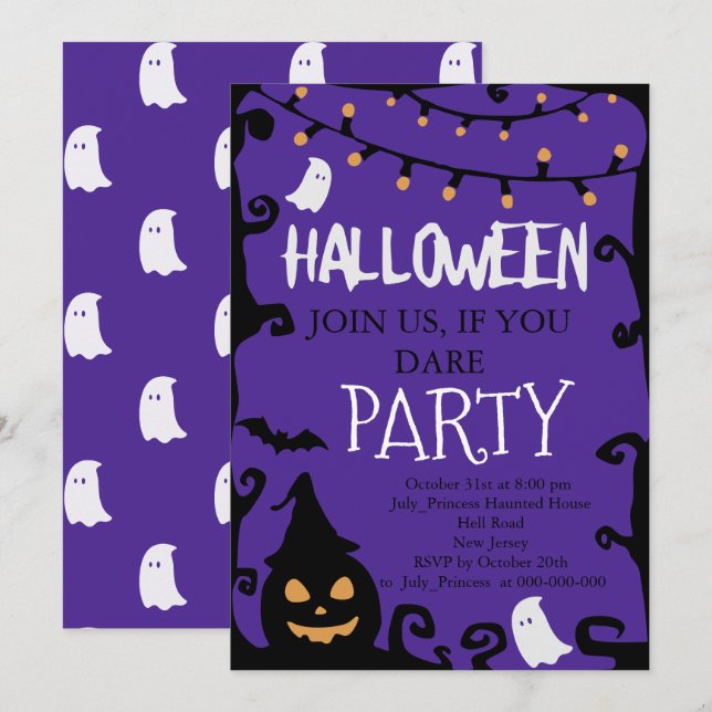Convite de Halloween (Frente/Verso)