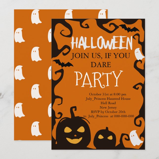 Convite de Halloween (Frente/Verso)