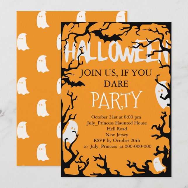 Convite de Halloween (Frente/Verso)