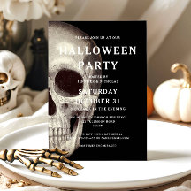Convite de Halloween adulto Caveira Assustadora Pr