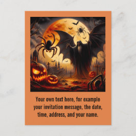 Convite de Halloween Assombrado Editável Postcard