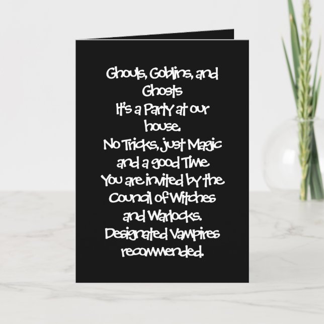 Convite de Halloween, cartão de cumprimentos dobra (Frente)
