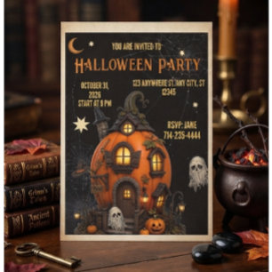 Convite de Halloween Casa Assombrada convite