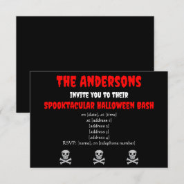 Convite de Halloween Caveira e Ossos