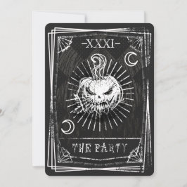 Convite de Halloween com cartas de tarot