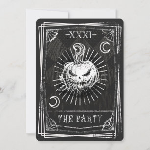 Convite de Halloween com cartas de tarot