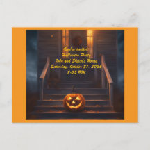 Convite de Halloween com Jack-o-Lantern