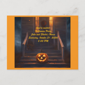 Convite de Halloween com Jack-o-Lantern