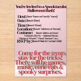 Convite de Halloween Convite acrílico