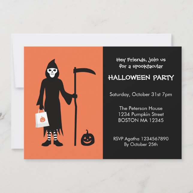 Convite de Halloween da Morte (Frente)