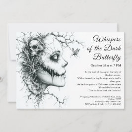 Convite de Halloween Dark Lady – Borboleta & Cavei
