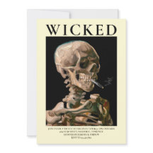 Convite de Halloween de Arte Refinada de Cabeça de