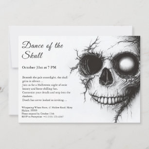 Convite de Halloween de Caveira – Festa Sombria e