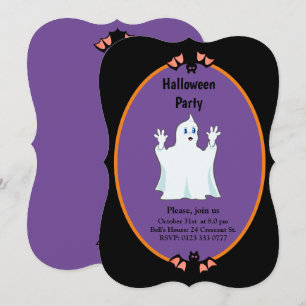 Convite de Halloween de Fantasmas e Morcegos Moder