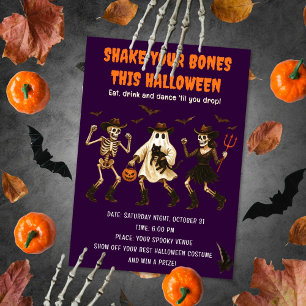 Convite de Halloween de Skeleton Spookey
