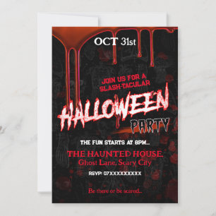 Convite de Halloween de Slasher