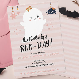Convite de Halloween do Fantasma Kawaii BOOday