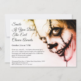 Convite de Halloween do Palhaço Mau – Sorriso Sini