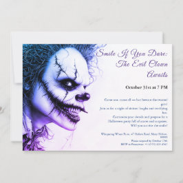 Convite de Halloween do Palhaço Mau – Sorriso Sini