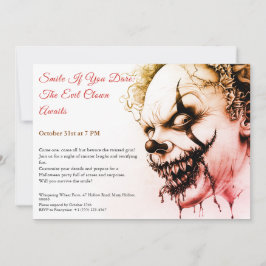 Convite de Halloween do Palhaço Mau – Sorriso Sini