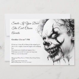 Convite de Halloween do Palhaço Mau – Sorriso Sini