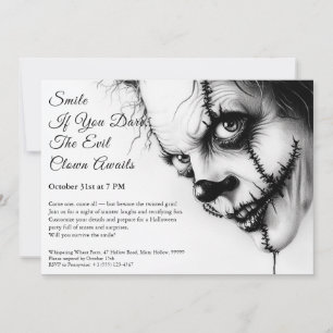 Convite de Halloween do Palhaço Mau – Sorriso Sini