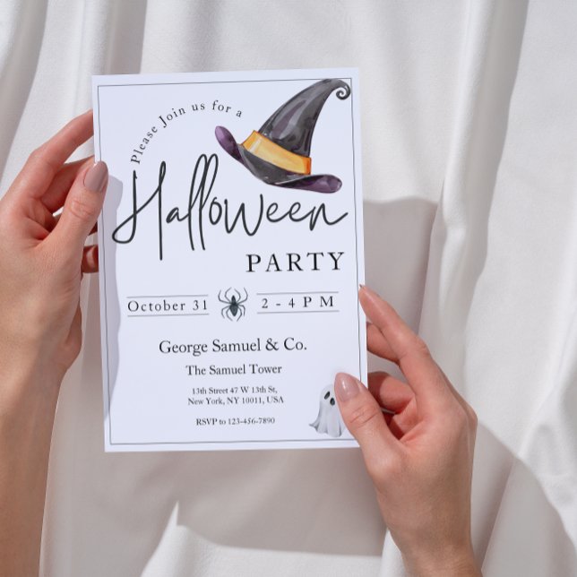 Convite de Halloween Elegante para Escritório de E (Criador carregado)