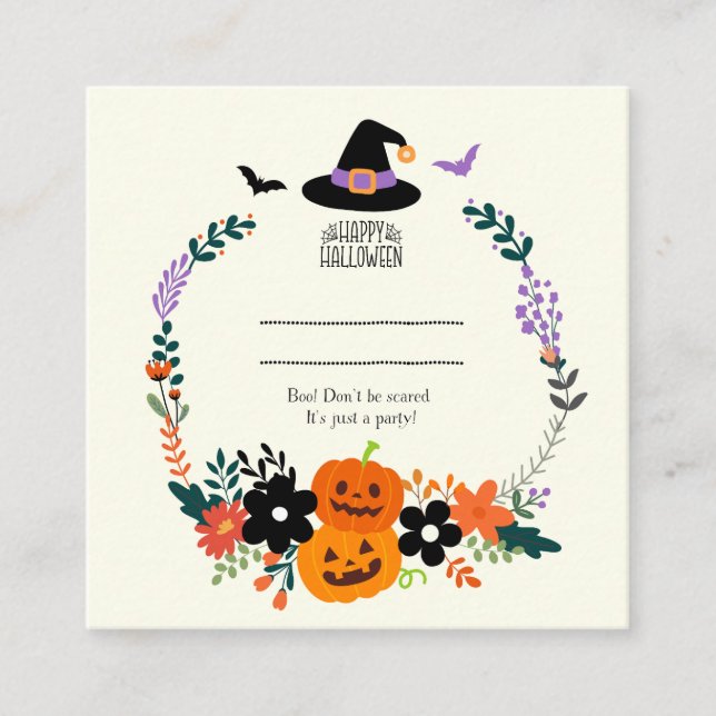 Convite de Halloween Fofo (Frente)