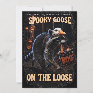 Convite de Halloween - Guaxinim roubou doces