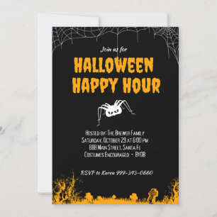 Convite de Halloween Happy Hour - Personalizável