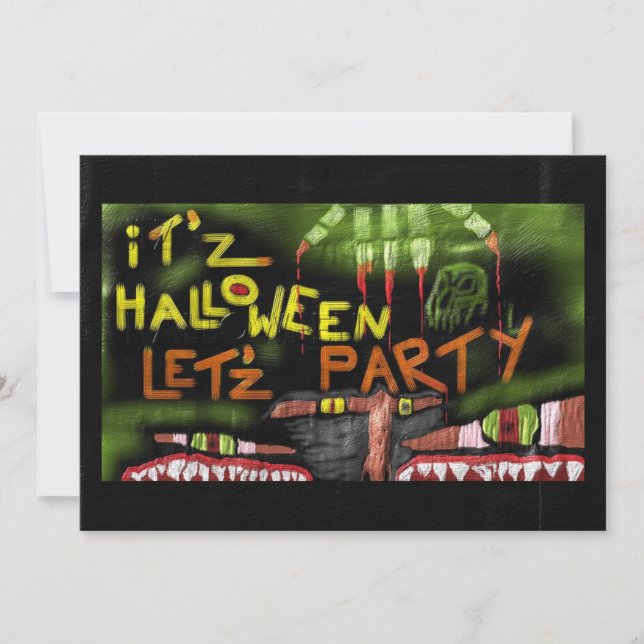 Convite de Halloween 'It'z Halloween Let'z Party' (Frente)