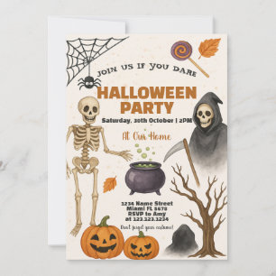 Convite de Halloween   Milho Doce e Truque ou Trat