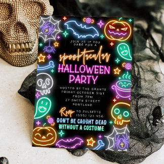 Convite de Halloween Neon Espetacular