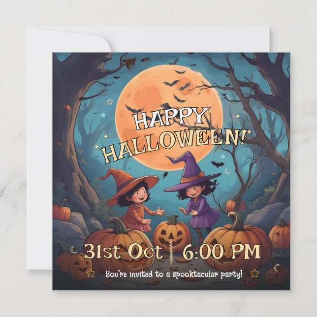Convite de Halloween para Crianças do Canil de Abó (Frente)