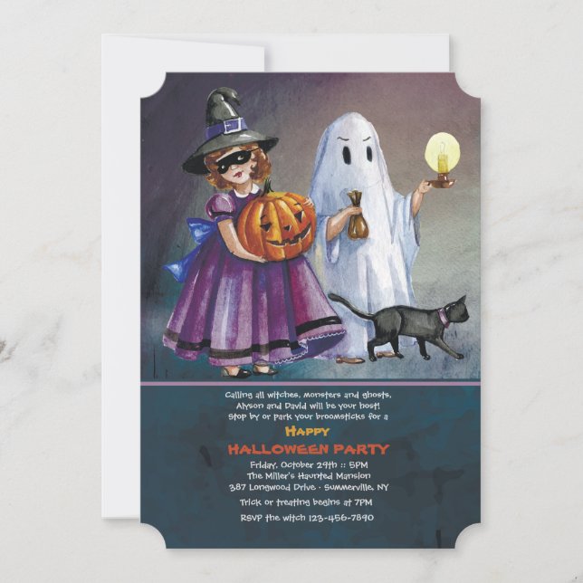 Convite de Halloween para Doce ou Travessura (Frente)