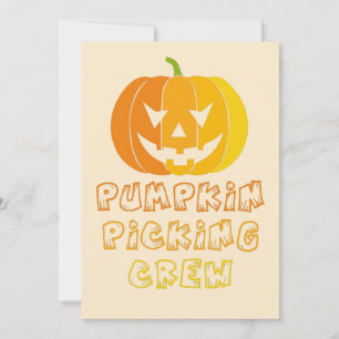 Convite de Halloween para equipe de colheita de ab