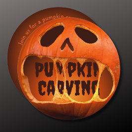 Convite de Halloween para esculpir abóbora