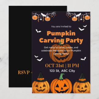 Convite de Halloween para Esculpir, Competir e Gar