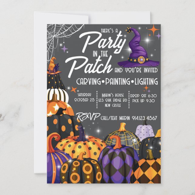 Convite de Halloween para Festa no Campo (Frente)