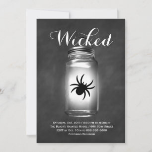 Convite de Halloween para Mason Jar Spider